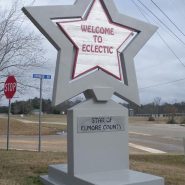 A photo of the welcome sign for Eclectic, Alabama